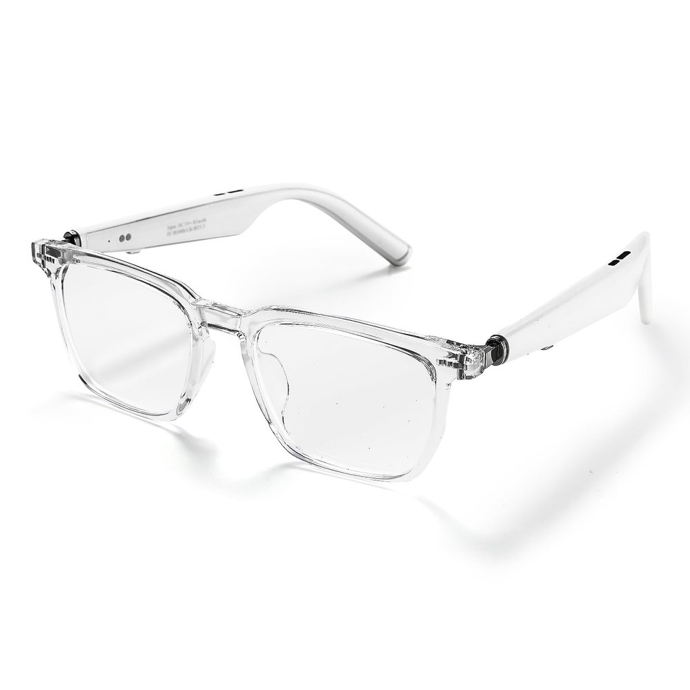 GVTCO Smart Audio Anti-Blue Light Glasses Open Speaker Headphones With BT Connection For Driving,Mobile Games,Meetings,Travel (Ceramic White)