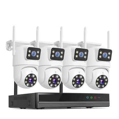 6MP WiFi Dual Lens Camera Security System Kit 3K IP Cameras Security System 16CH NVR Wireless CCTV Surveillance System(None,16CH NVR 4 Cameras)