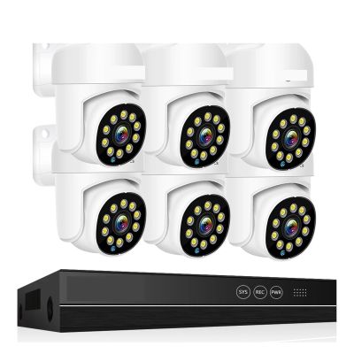4K Surveillance System 8MP 4MP Two Way Audio PTZ CCTV POE AI Security Camera 8CH P2P NVR Video Surveillance Kit(None,8CH 4MP with 6 Cam)