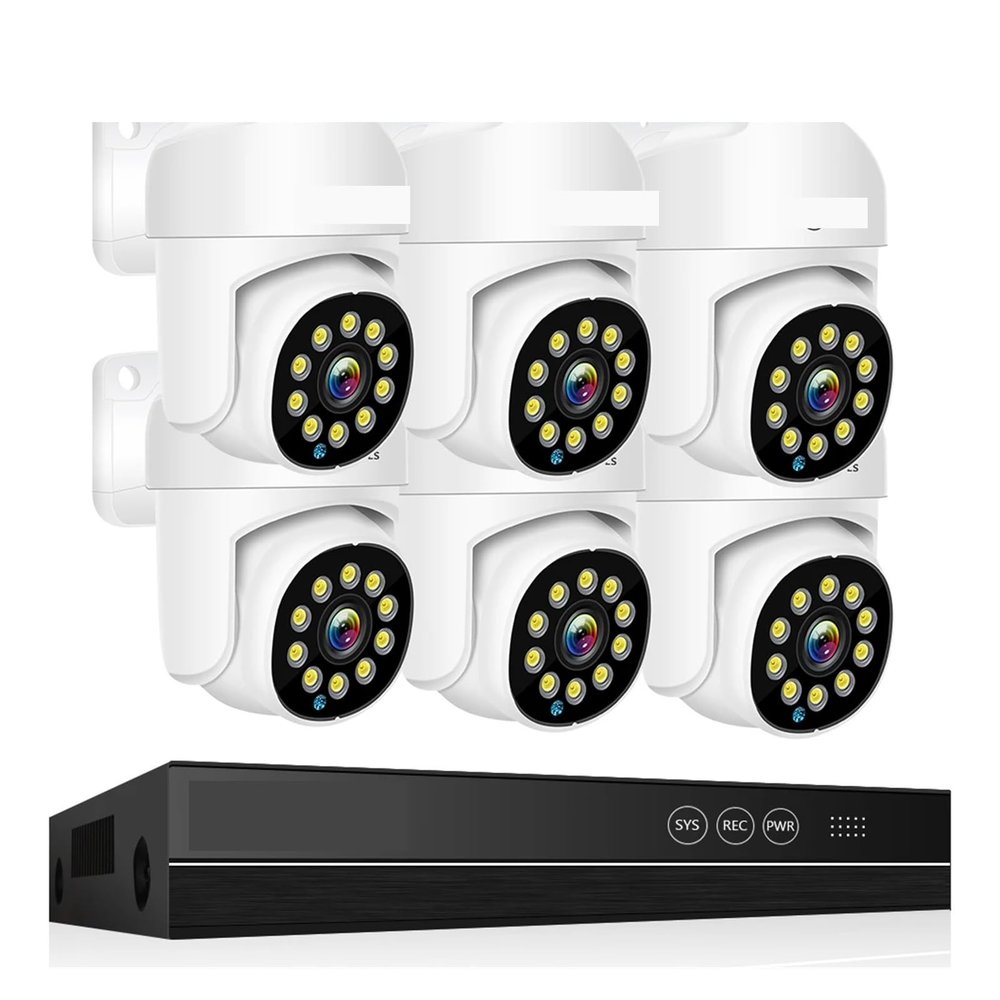 4K Surveillance System 8MP 4MP Two Way Audio PTZ CCTV POE AI Security Camera 8CH P2P NVR Video Surveillance Kit(None,8CH 4MP with 6 Cam)