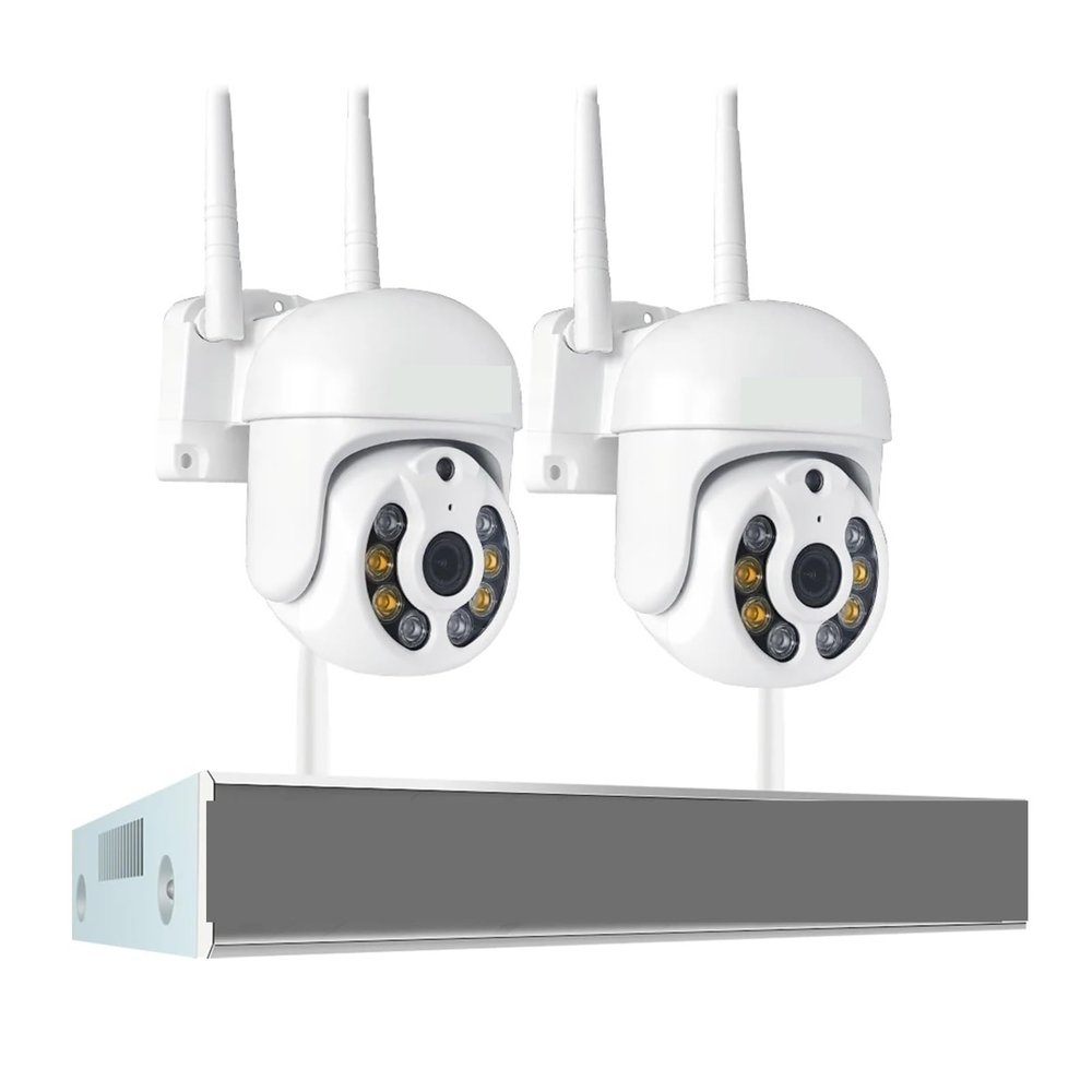 QDVOPHZA H.265 3MP 4MP 5MP Wireless CCTV System Two Way Audio Waterproof WiFi IP Auto Tracking PTZ 10CH NVR Video Surveillance Kit(None,10CH 5MP with 2 PTZ)