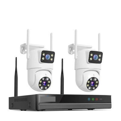 6MP WiFi Dual Lens Camera Security System Kit 3K IP Cameras Security System 16CH NVR Wireless CCTV Surveillance System(None,16CH NVR 2 Cameras)