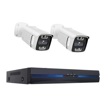 QDVOPHZA 8CH 5MP 8MP POE Surveillance System Two Way Audio 8MP Colorful Night Vision NVR Kit CCTV H.265 P2P Video Surveillance Set(None,8CH 5MP with 2 Cam)