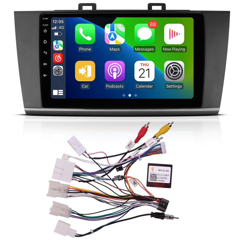 ViaBecs 9 Inch QLED Touch Screen Android 12 Car Radio for Subaru Legacy Outback 2015-2018, 6G+128G, Wireless Apple Carplay, Android Auto, 5G WiFi, DSP, SWC, AM FM Radio