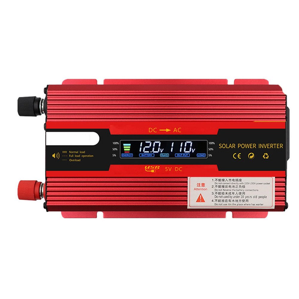 1000/3000/4000/60007000 W Power Inverter 12V/24v to 100V-220V, Modified Sine Wave Car Inverter, DC to AC Converter with Installation Kit,Red-4000W
