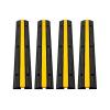 4 Pack Cable Protector Modular Rubber Speed Bump | 1 Channel Driveway Ramp Wire Cover | Wire Protector for Parking Lots and Warehouses view 1