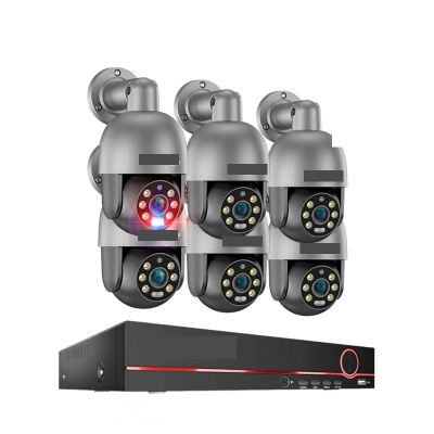 QDVOPHZA 8CH 4K 5MP 8MP PTZ Security POE IP Camera System Outdoor AI Human Detection Two Way Audio Video Surveillance Camera Kit(None,8CH NVR 6pcs Cam 5MP)