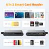6 in 2 Multi Memory Card Reader, USB CAC Card Reader with SDHC/SDXC/SD Card Reader & Micro SD Card Adapter, Smart Card Reader for SIM, MS, M2, MMC RS & 4.0 for Windows, Linux, Mac OS view 2