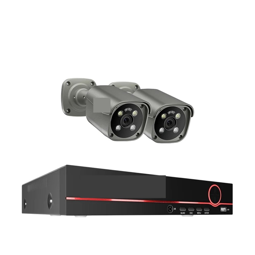 4K Ultra HD 8MP Security POE NVR Kit Human Face Detect AI Smart Camera Outdoor Home CCTV Video Surveillance Camera Set(None,8CH NVR and 2 Camera)