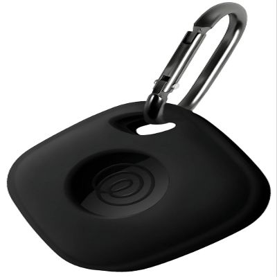 Geiomoo Silicone Case for Tile Mate (2024) Tracker, Soft Flexible Scratch Resistant Protective Cover with Carabiner (Black)