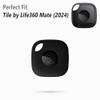 Geiomoo Silicone Case for Tile Mate (2024) Tracker, Soft Flexible Scratch Resistant Protective Cover with Carabiner (Black) view 2