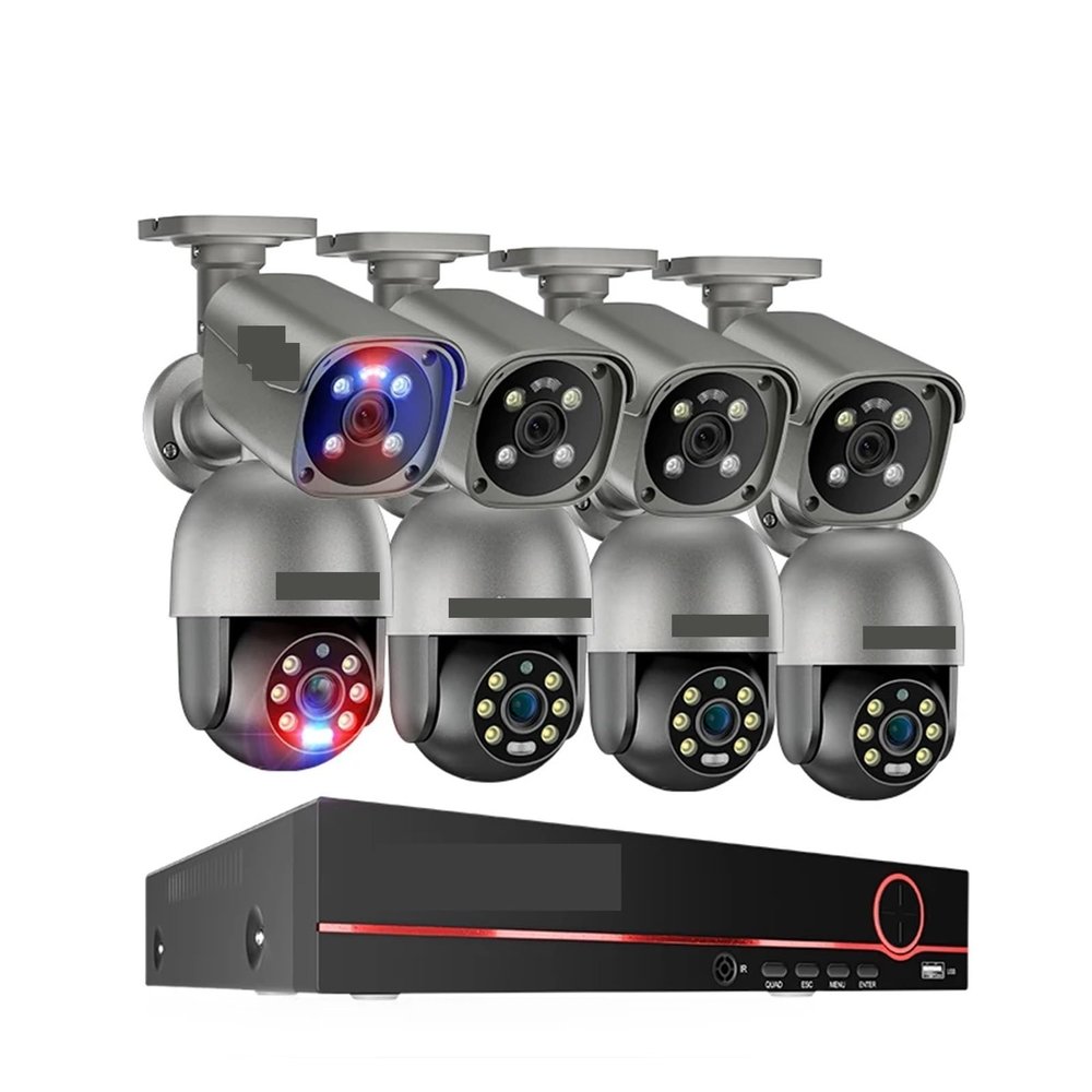 QDVOPHZA 8CH 4K UHD 8MP PTZ POE Camera System Outdoor AI Human Detect Two-Way Conversation CCTV Video Surveillance H.265 NVR Kit(None,9)