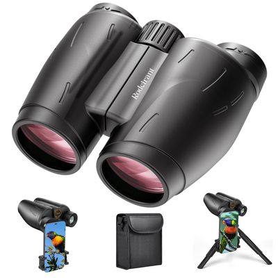 Binoculars 25x30 for Adults with Universal Phone Adapter, Tripod and Tripod Adapter,Large Eyepiece Easy Focus Compact and Waterproof Binoculars for Bird Watching,Hiking and Travel