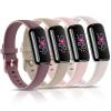 4 Pack Bands for Fitbit Luxe Bands, Soft Silicone Wristband Replacement Strap for Fitbit Luxe/Luxe Special Edition Fitness Tracker Women Men (Light Pink/Starlight/Smoke Violet/Milk Tea, Small) view 1