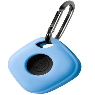 Geiomoo Silicone Case for Tile Mate (2024) Tracker, Soft Flexible Scratch Resistant Protective Cover with Carabiner (Blue)