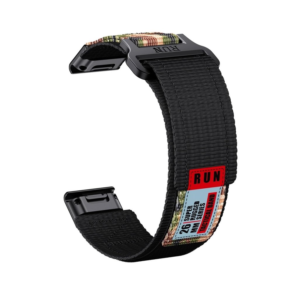 20mm 22mm 26mm Nylon Strap for Garmin Fenix 8 E 7 7X Pro 6 6X 5 5X Plus Quick Fit strap instinctive 2 bracelet(Black camouflage,26mm)