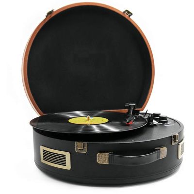 GenSDH Portable Suitcase Vinyl Record Player with Built-in Stereo Speakers,3-Speed Belt-Driven,Turntable Support Headphone Jack,USB Playback/RCA Outputaux-in
