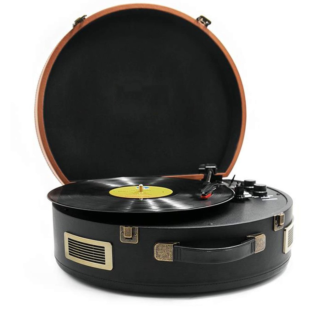 GenSDH Portable Suitcase Vinyl Record Player with Built-in Stereo Speakers,3-Speed Belt-Driven,Turntable Support Headphone Jack,USB Playback/RCA Outputaux-in