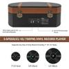 GenSDH Portable Suitcase Vinyl Record Player with Built-in Stereo Speakers,3-Speed Belt-Driven,Turntable Support Headphone Jack,USB Playback/RCA Outputaux-in view 4