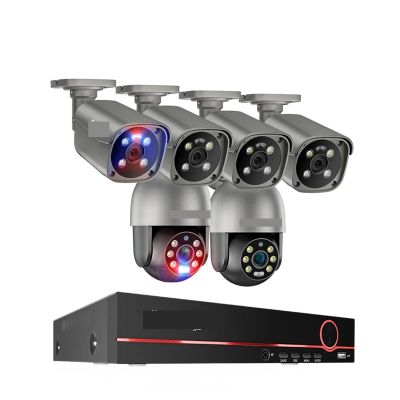 QDVOPHZA 8CH 4K UHD 8MP PTZ POE Camera System Outdoor AI Human Detect Two-Way Conversation CCTV Video Surveillance H.265 NVR Kit(None,7)