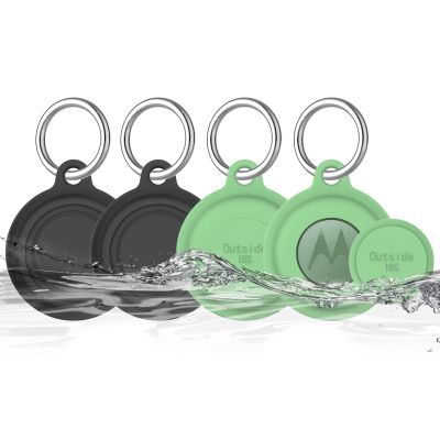4 Pack for Moto Tag Holder, Waterproof Silicone Cover Compatible with Motorola Moto Tag, Soft Full Body Protective Case for Moto Tag Tracker, Fits Finder Keys/Kids/Luggage/Backpacks/Pet Collar
