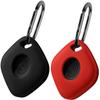 Geiomoo Silicone Case for Tile Mate (2024) Tracker, Soft Flexible Scratch Resistant Protective Cover with Carabiner (Black+Red) view 1