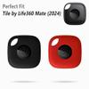 Geiomoo Silicone Case for Tile Mate (2024) Tracker, Soft Flexible Scratch Resistant Protective Cover with Carabiner (Black+Red) view 2