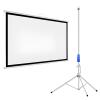 60inch Compact Projector Screen with Adjustable Tripod, 16:9 HD Wall Mount Roll Up Projector Screen for Home Theater, Outdoor Camping, Traveling view 1