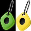 Geiomoo Silicone Case for Tile Mate (2024) Tracker, Soft Flexible Scratch Resistant Protective Cover with Carabiner (Yellow+Fluorescent Green) view 1