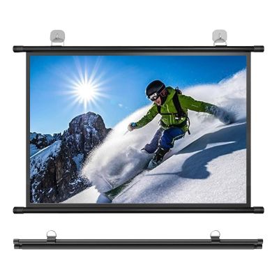 Wall-mounted Projector Screen Manual Pull Down Projection Screen Portable Fold-Out Roll-Up Mobile Movie Screen, Home Theater/Cinema /Presentation Platform Screen,30" , 40" , 50" , 60" , 72"(4:3,60")