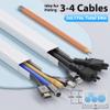 34in (2xL17in) Large Wire Hiders for TV on Wall for 3-4 Cords, TV Cord Hider for Wall Mounted TV, PVC Cable Cover Kit with Pre-Applied Adhesive Tape, Ideal for Wall Mounted TVs, W1.2in H0.7in White view 2