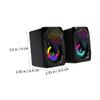 Angoily 1pair USB Computer Speakers Portable Stereo for Home Office Small Design Vibrant Led Lights Compatible Desktop and Laptop for Gaming and Music Enjoyment Style view 2