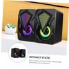 Angoily 1pair USB Computer Speakers Portable Stereo for Home Office Small Design Vibrant Led Lights Compatible Desktop and Laptop for Gaming and Music Enjoyment Style view 3