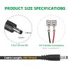 2PCS Trail Camera Power Cord 79-inch(2M), Trail Camera Accessories, 22AWG 3.5x1.35mm DC Plug with 2Amp Fuse Made for IP Camera CCTV Surveillance Security Camera view 2