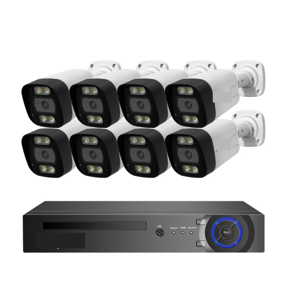 QDVOPHZA 4K 8MP POE Security Camera System AI Face Detection 8 Port NVR H.265 Home Waterproof CCTV Surveillance IP Camera Kit(None,5MP 8PCS New Camera)