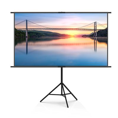 120inch Portable Projector Screen with Adjustable Tripod, 16:9 HD 4K Foldable Wrinkle Free Movie Screen for Home Theater, Movie Nights