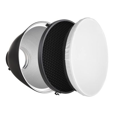 9 inch Reflectors, Photography Lamp Shape Dish Reflector with 60 Grid Unique Reflective Texture Inside for Studio Strobe Flash Light, Photography Applications