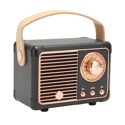 Yosoo Portable Vintage Retro Speaker HiFi Stereo Fast Low Power Consumption for Home Outdoor Use (Black)