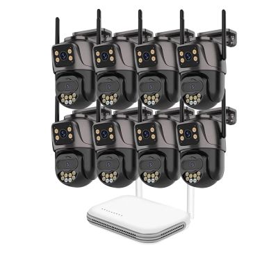 QDVOPHZA 8CH WiFi NVR PTZ Trackable Cam HD IP Dual Lens Cam Home CCTV Security System Waterproof Visible Surveillance Video Kits(None,8CH NVR 8PCS Camera_U/S)