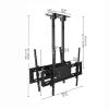 60"-100" Ceiling TV Mount Heavy Duty Dual Pole Dual Screen TV Ceiling Mount TV Ceiling Mount Adjustable Bracket, Max Hole Spacing 900x600mm Up to 132 Lbs view 4