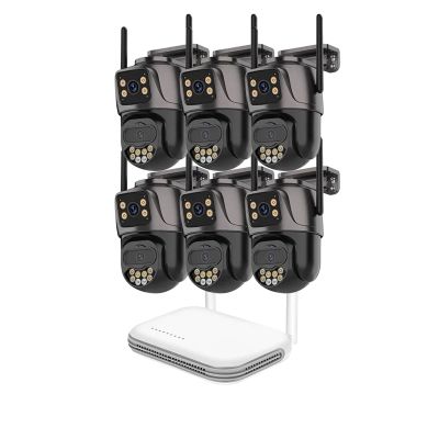 QDVOPHZA 8CH WiFi NVR PTZ Trackable Cam HD IP Dual Lens Cam Home CCTV Security System Waterproof Visible Surveillance Video Kits(None,8CH NVR 6PCS Camera_U/K)