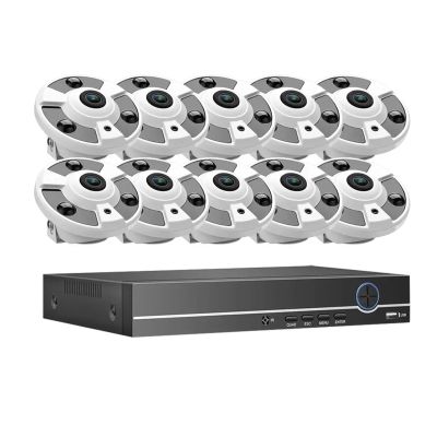 QDVOPHZA 10CH 8CH POE NVR 1.7mm Lens CCTV Set 180 Panoramic Monitoring HD 8MP 4K Camera Kit Home Surveillance Camera IPC System(None,10CH NVR 10CAMERA_E/U)