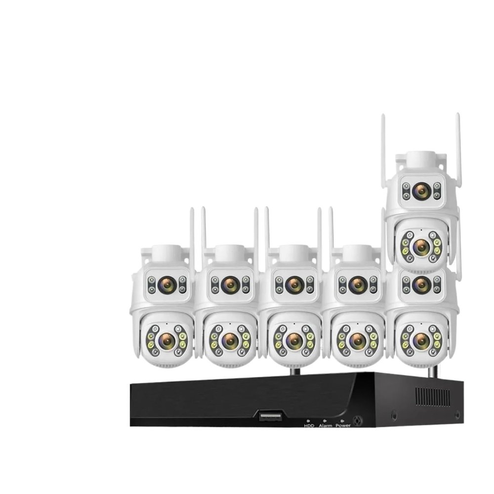 QDVOPHZA 8MP WiFi Surveillance Cameras System Smart 8CH WiFi NVR 4K 360 Wireless Outdoor Security IP Camera Monitoring Kit Night Vision(None,6 Camera 8CH NVR_A/U)