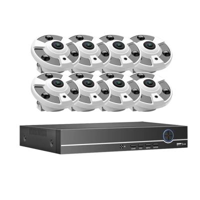 QDVOPHZA 10CH 8CH POE NVR 1.7mm Lens CCTV Set 180 Panoramic Monitoring HD 8MP 4K Camera Kit Home Surveillance Camera IPC System(None,10CH NVR 8CAMERA_U/S)