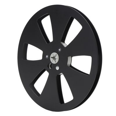 1/4 7 Inch Empty Reel for Reel to Reel Tape Recorder for Open Reel Sound Deck, Aluminum Alloy Recording Takeup Reel with 3 Hole, Replacement Opening Machine Part (Black Grey)