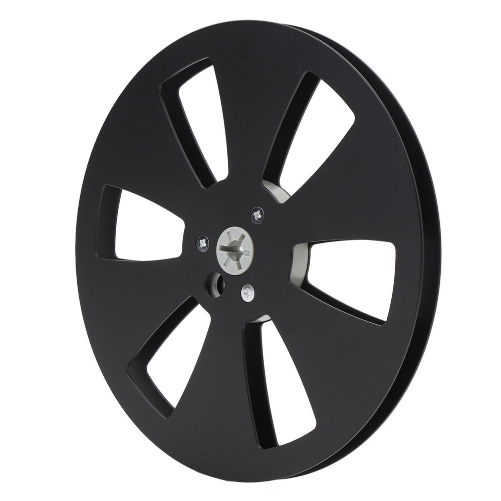 1/4 7 Inch Empty Reel for Reel to Reel Tape Recorder for Open Reel Sound Deck, Aluminum Alloy Recording Takeup Reel with 3 Hole, Replacement Opening Machine Part (Black Grey)