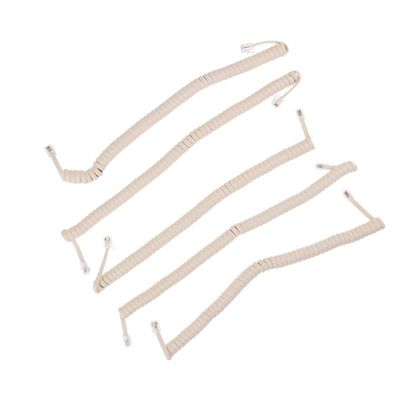 BaotyJie 5Pcs Spiral Cord for RJ9 Telephone Handsets, Cream Color