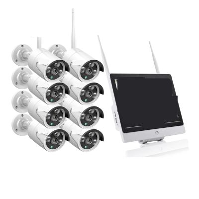 QDVOPHZA 5MP 8CH Wireless Audio CCTV Security Camera System H.265 12.5 Inch LCD Screen NVR WiFi Outdoor IP Camera with Wireless Monitor(None,15_U/S)