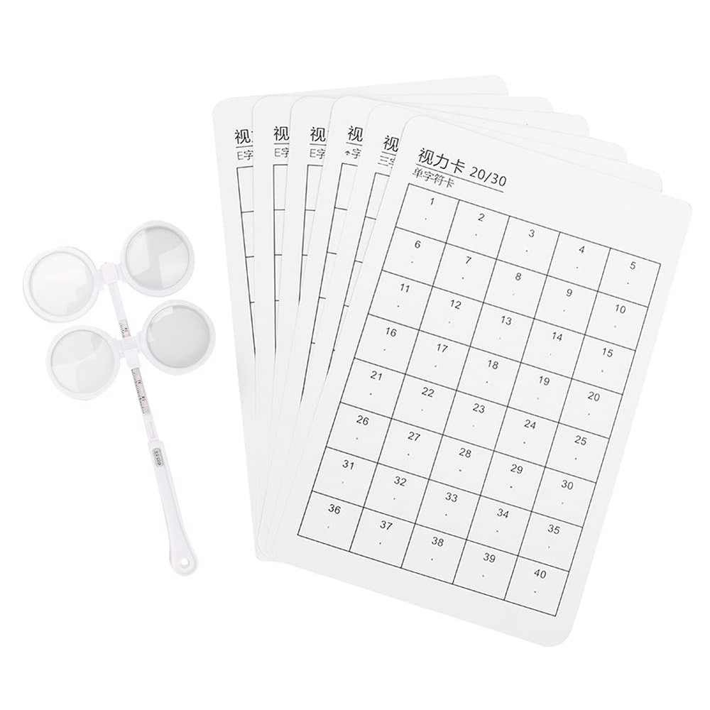 Optical Flipper Set, Modern Eye Exercise Tool, 150 Degree Adjustable Optometry Plastic Flip, with 6pcs Visual Card, for Eye Care and Vision Improvement Anywhere (200 Degrees)