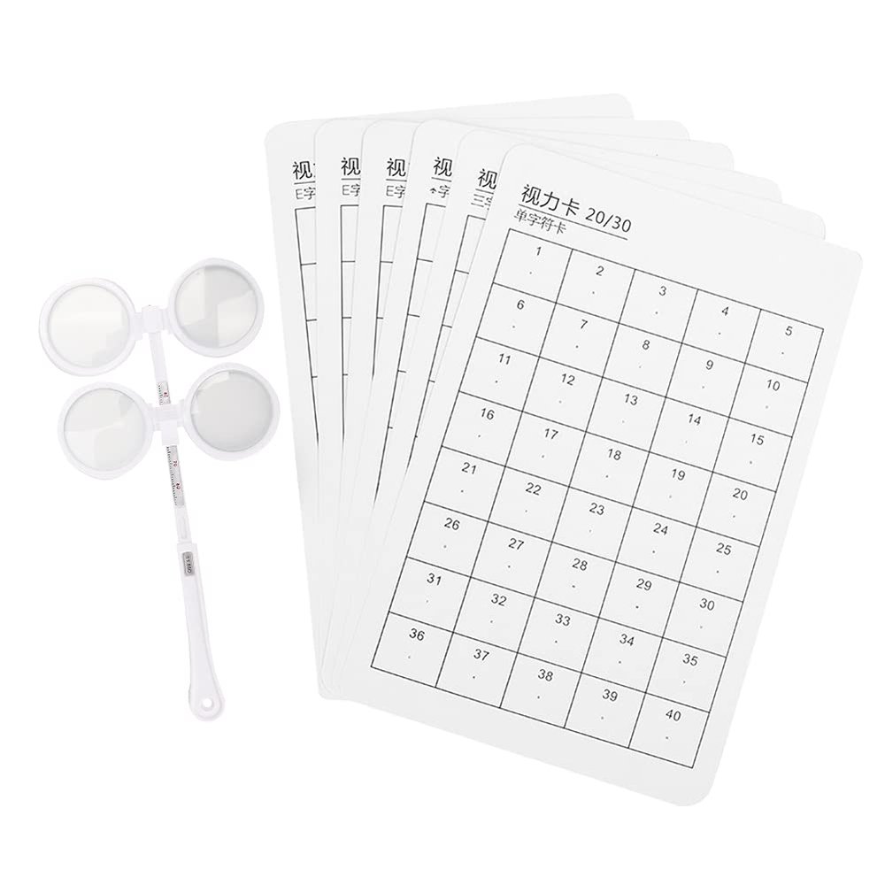 Optical Flipper Set, Modern Eye Exercise Tool, 150 Degree Adjustable Optometry Plastic Flip, with 6pcs Visual Card, for Eye Care and Vision Improvement Anywhere (150 Degrees)